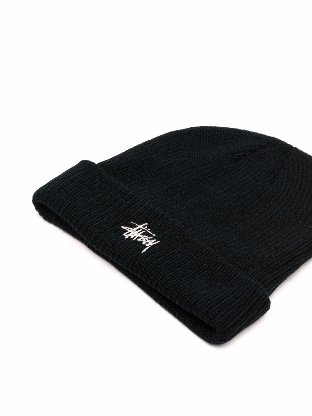 Bonnet en tricot côtelé noir Stussy Hats
