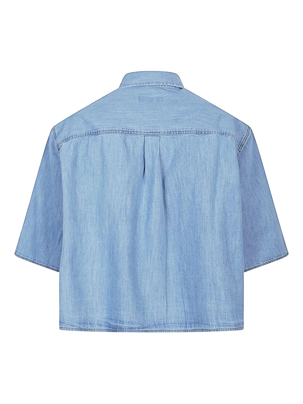 Clear Blue Oversized Denim Blouse — SOSUE Shirts