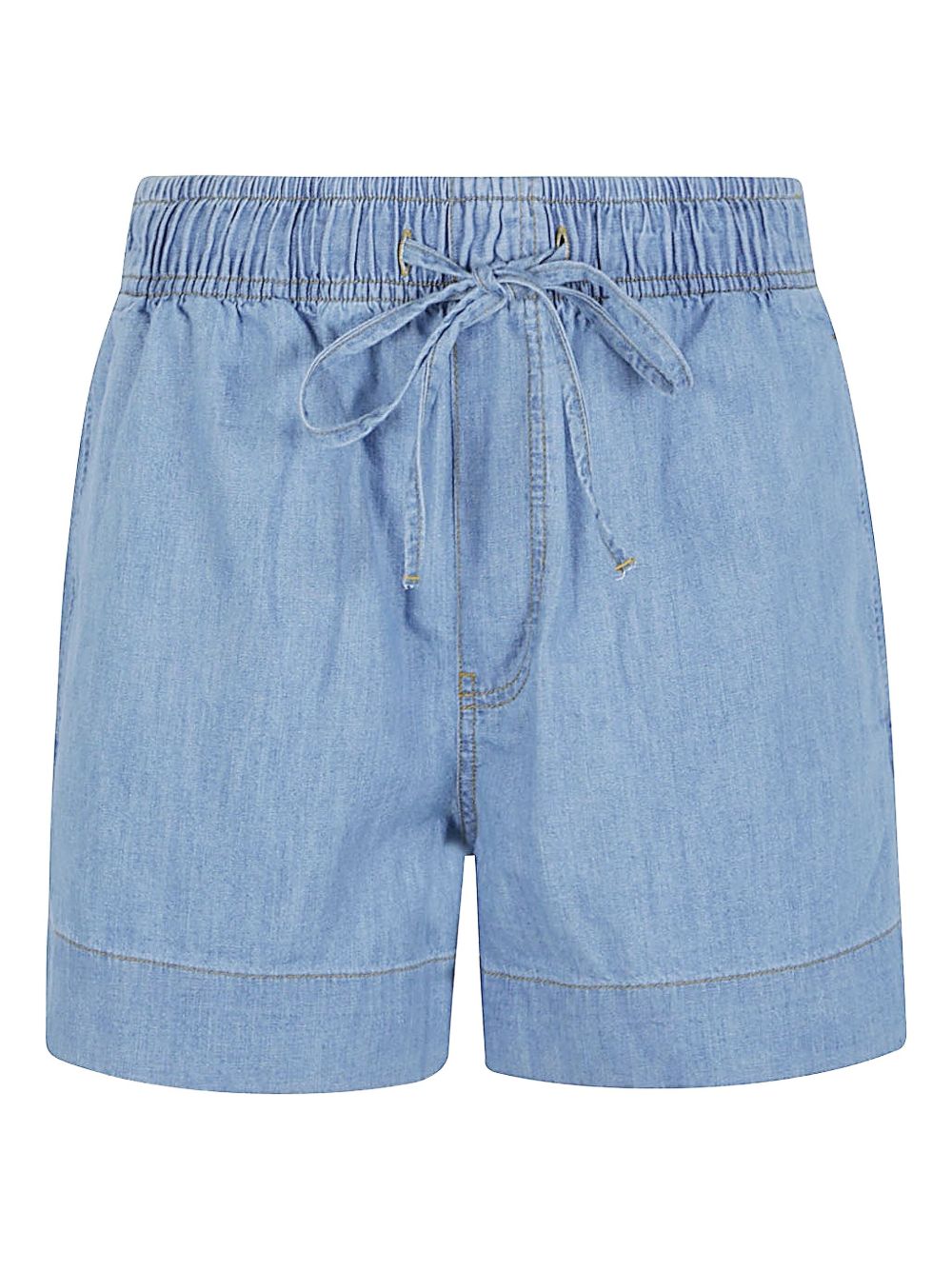 Clear Blue Denim Shorts — SOSUE Cotton Drawstring