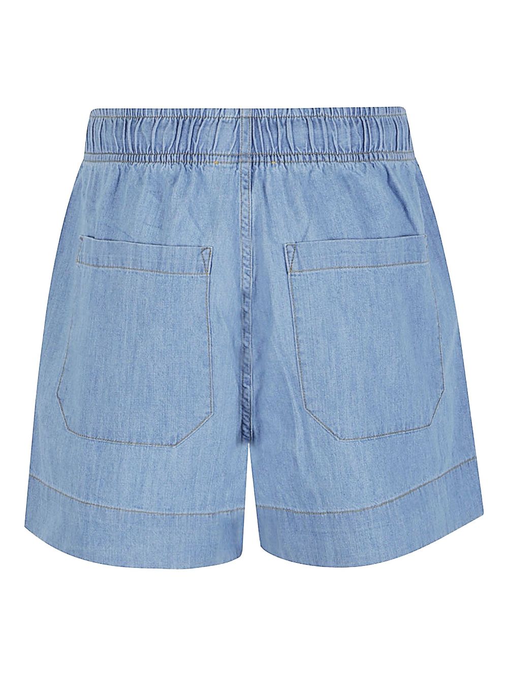 Clear Blue Denim Shorts — SOSUE Cotton Drawstring