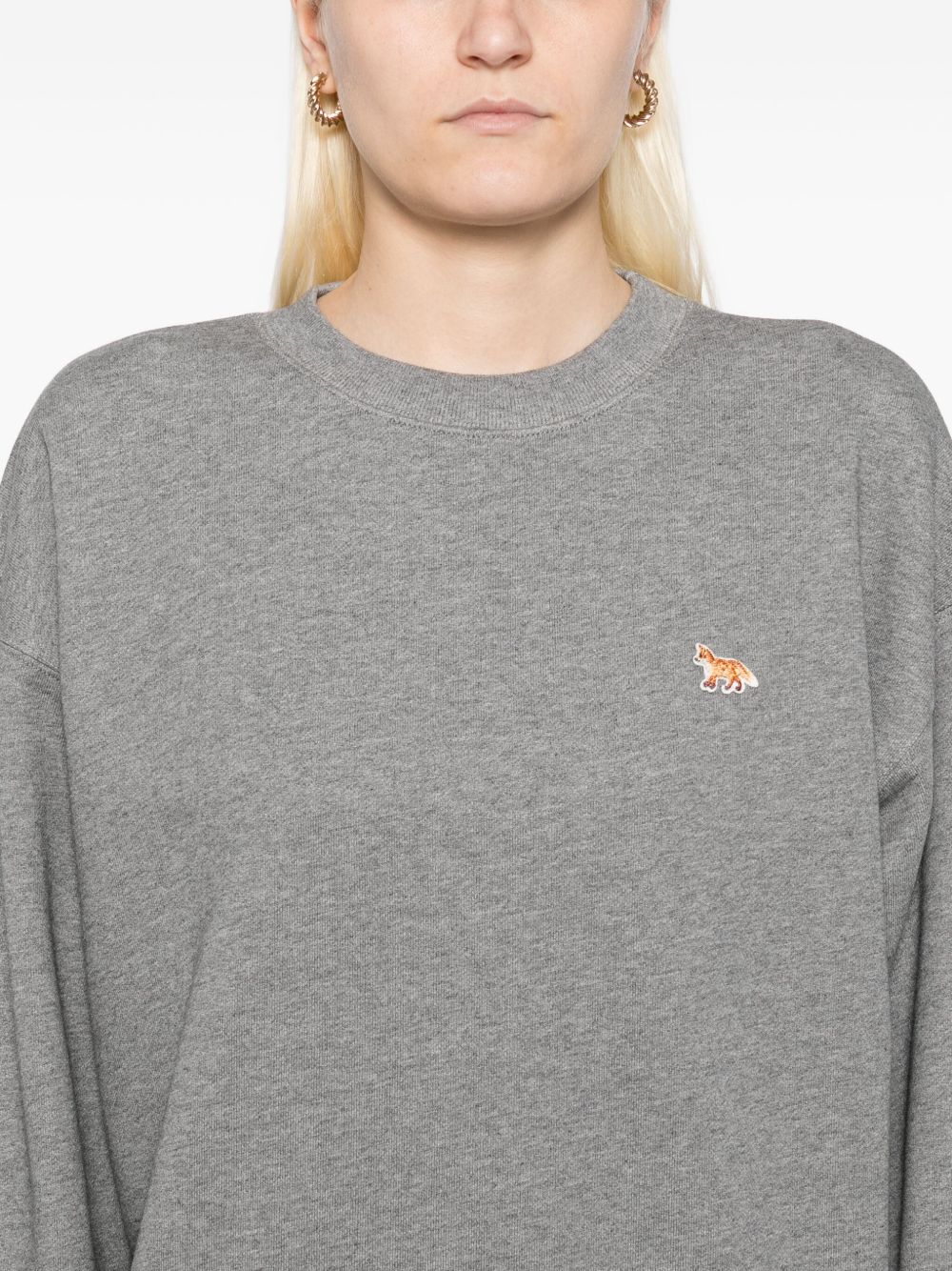 Maison Kitsuné Grey Sweater — Cashmere-Soft Cotton Crew