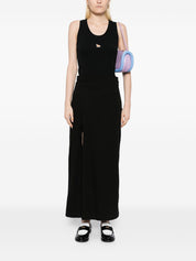 Maison Kitsuné Black Ribbed Cotton Tank