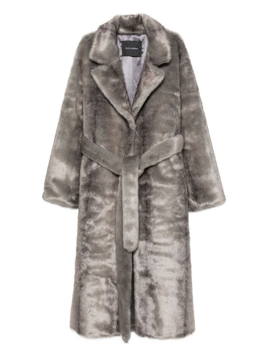 Grey Faux Fur Coat — THELAURENT
