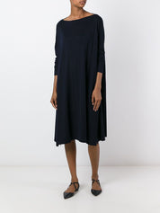 Daniela Gregis Dresses — Dark Blue Wool Boat‑Neck