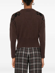 ERMANNO FIRENZE Brown Wool V‑Neck Sweater