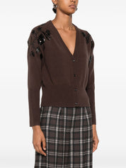 ERMANNO FIRENZE Brown Wool V‑Neck Sweater