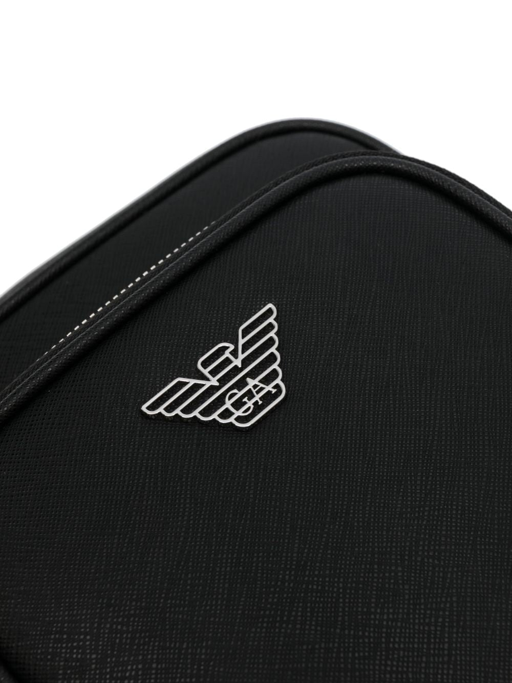 Emporio Armani Logo-plaque leather messenger bag