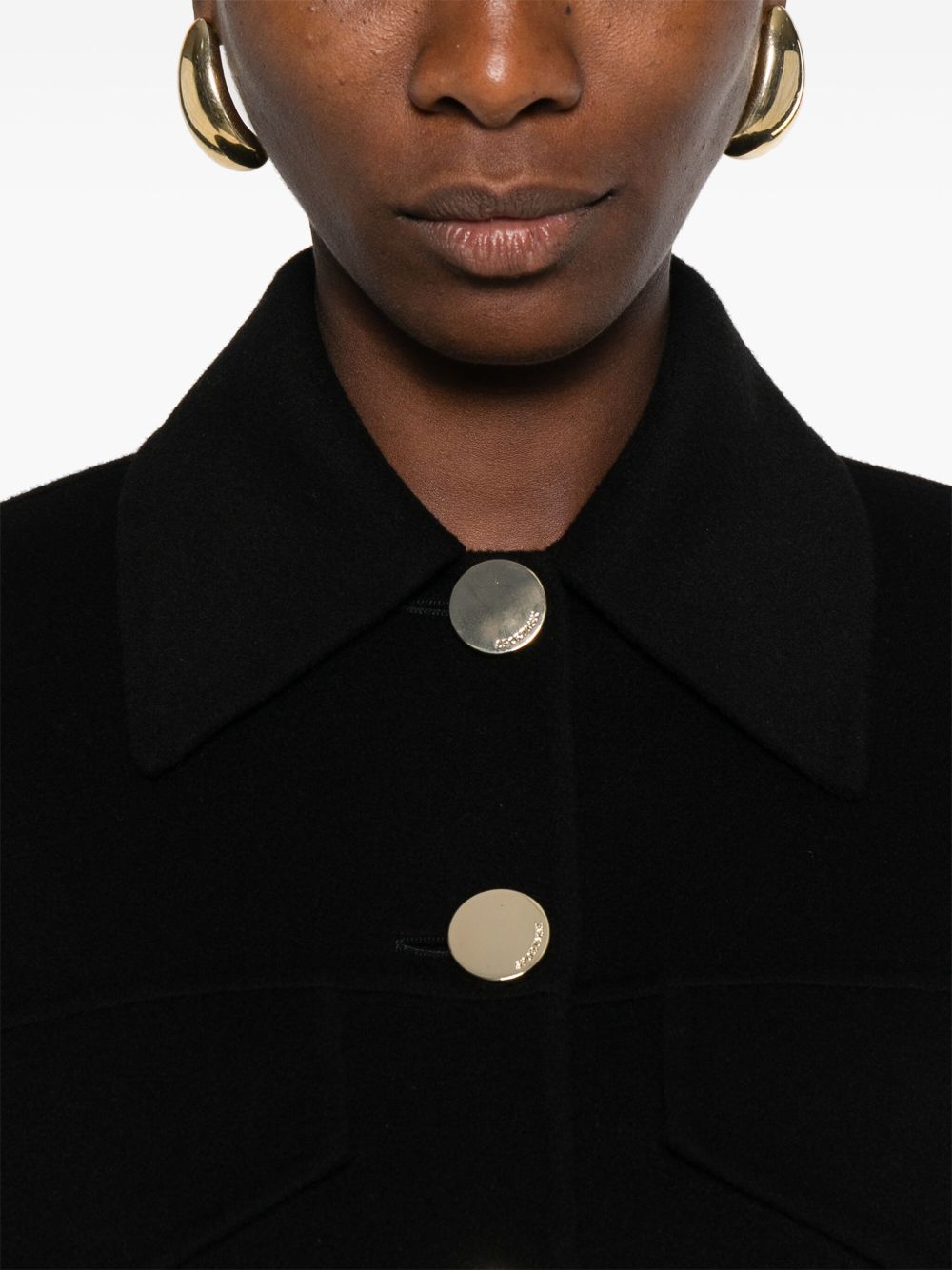 SPORTMAX PRE Black Wool Coat — Double‑Breasted Elegance