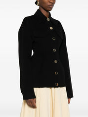 SPORTMAX PRE Black Wool Coat — Double‑Breasted Elegance
