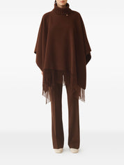Fabiana Filippi Jackets — Dark Brown Wool Turtleneck Poncho