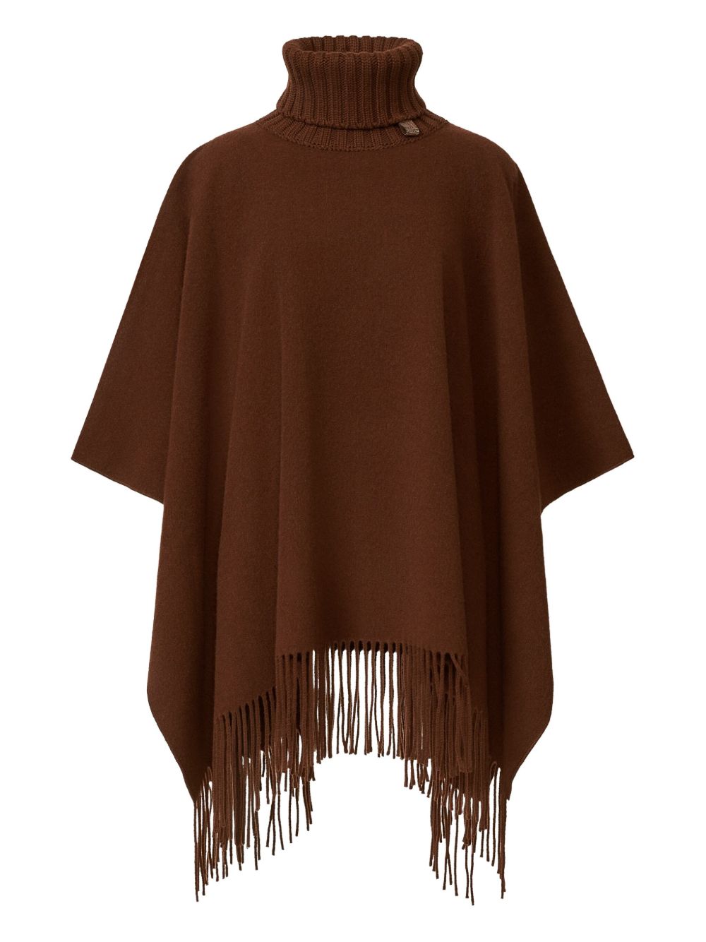 Fabiana Filippi Jackets — Dark Brown Wool Turtleneck Poncho