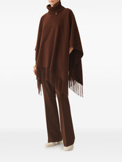 Fabiana Filippi Jackets — Dark Brown Wool Turtleneck Poncho