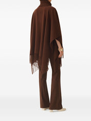 Fabiana Filippi Jackets — Dark Brown Wool Turtleneck Poncho