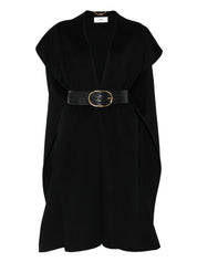 Elisabetta Franchi Black Wool Belted Coat