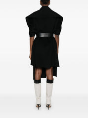 Elisabetta Franchi Black Wool Belted Coat