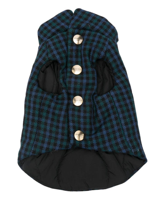 Blue Check Roll‑Neck Accessory — POLDO DOG COUTURE