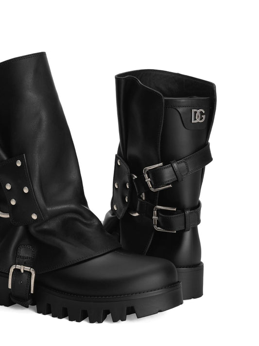 Dolce & Gabbana Black Leather Boots — Elevated Elegance