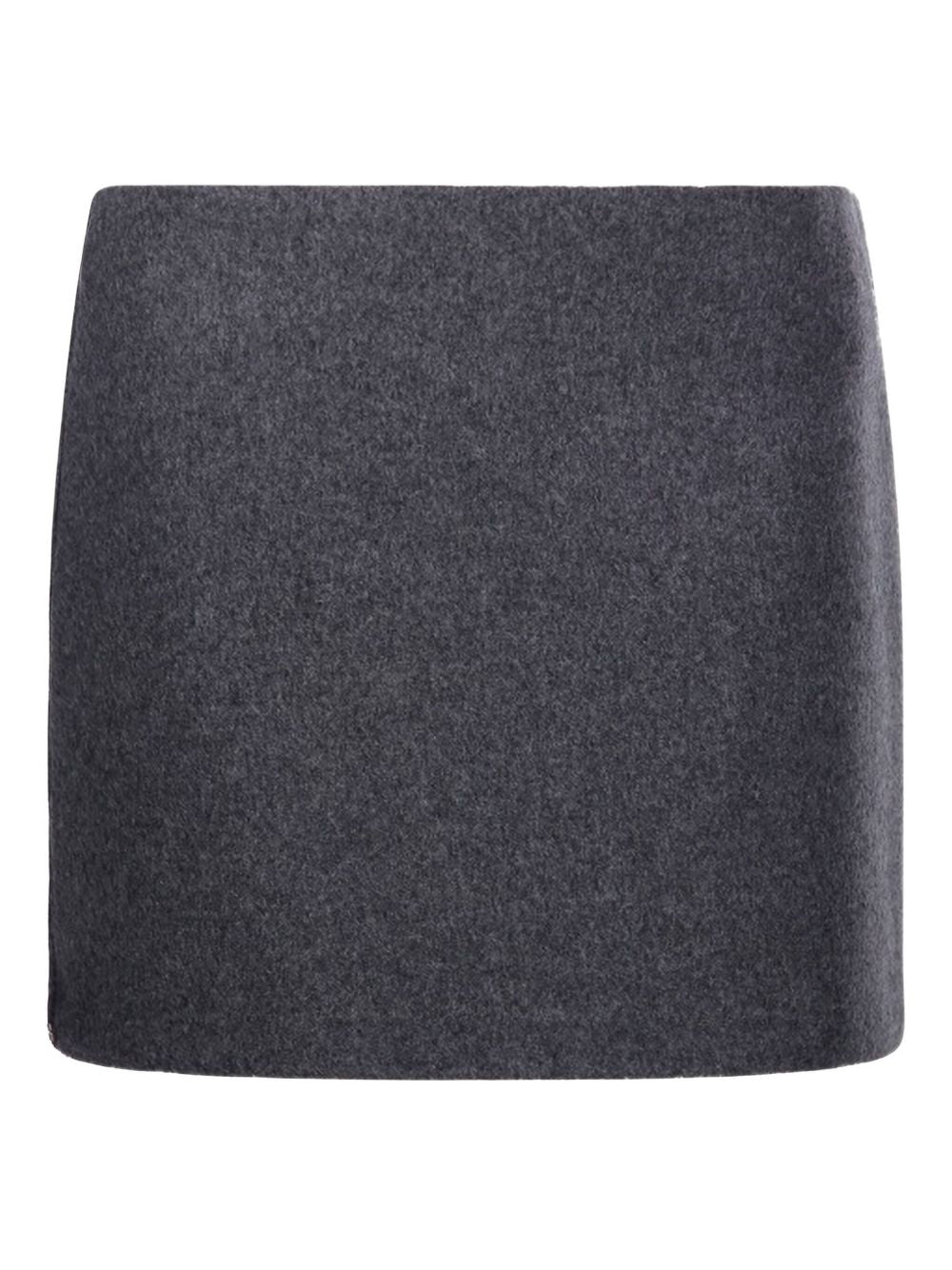 Charcoal Wool Skirt — Sportmax Straight Hem
