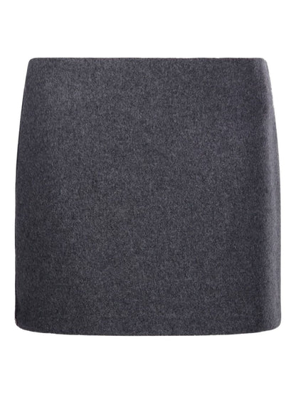 Charcoal Wool Skirt — Sportmax Straight Hem
