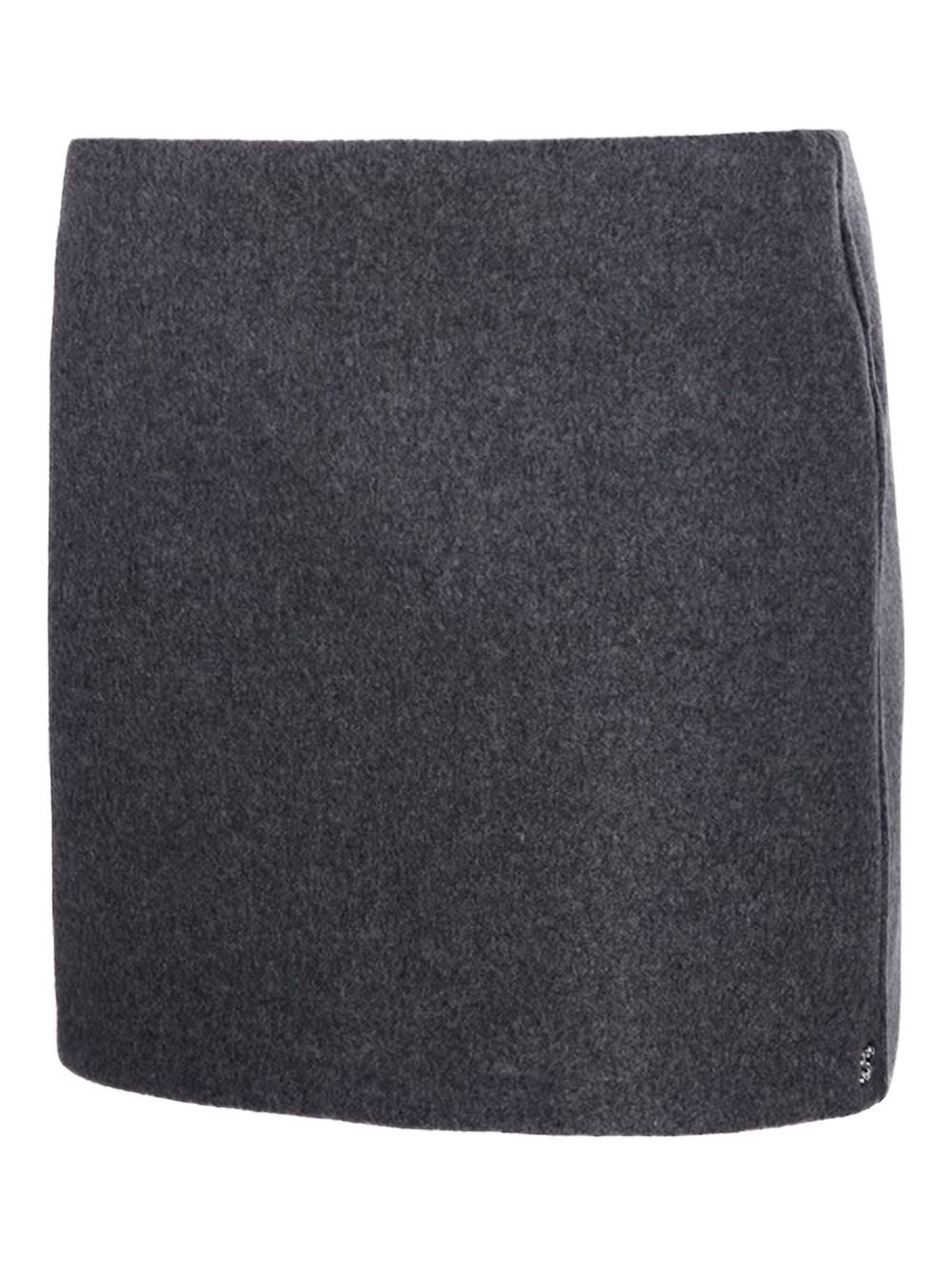Charcoal Wool Skirt — Sportmax Straight Hem