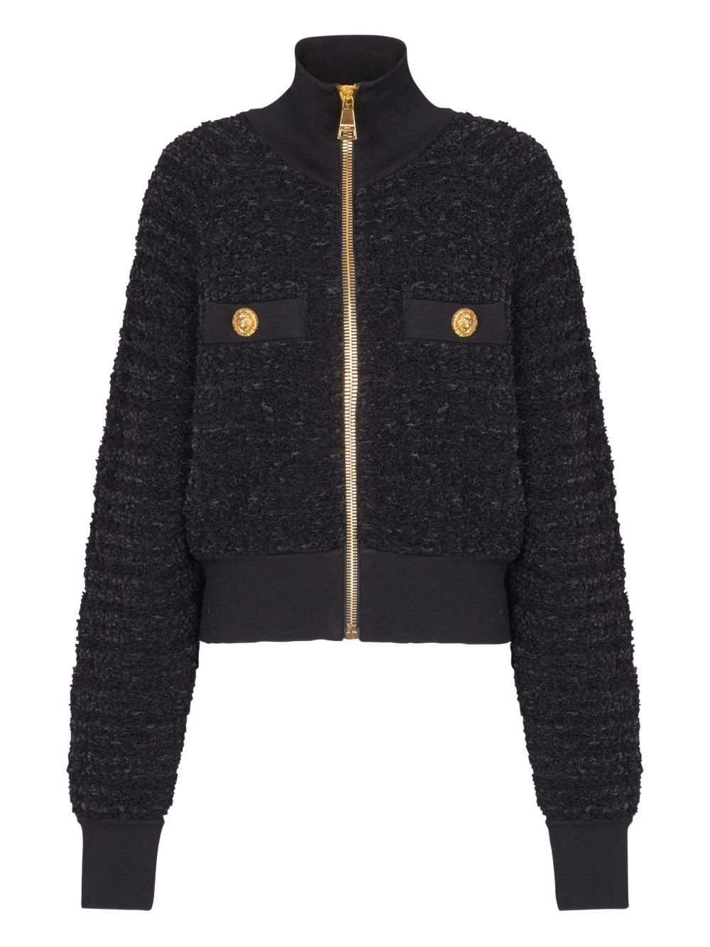 Balmain Black Wool Coat for Women