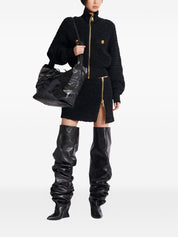 Balmain Black Wool Coat for Women