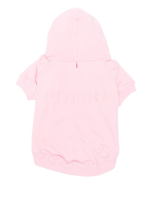 POLDO DOG COUTURE Accessories Pink — Silk‑Blend Hooded Top