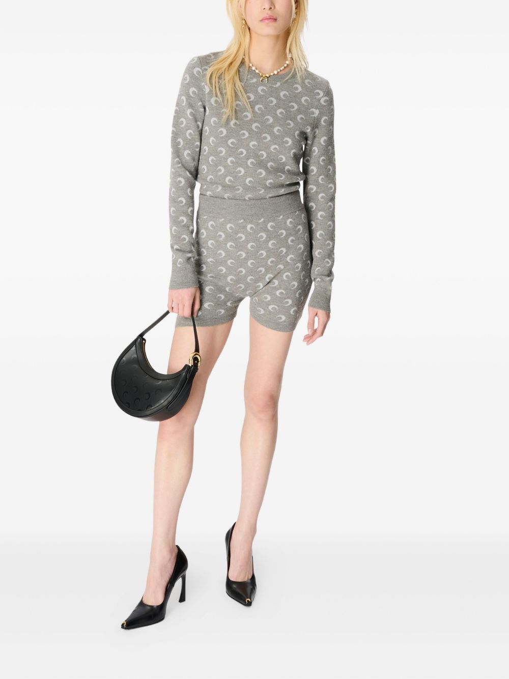 Marine Serre Light Grey Sweater