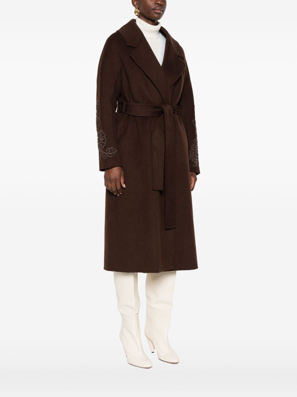 Ermanno Firenze Brown Wool Coat