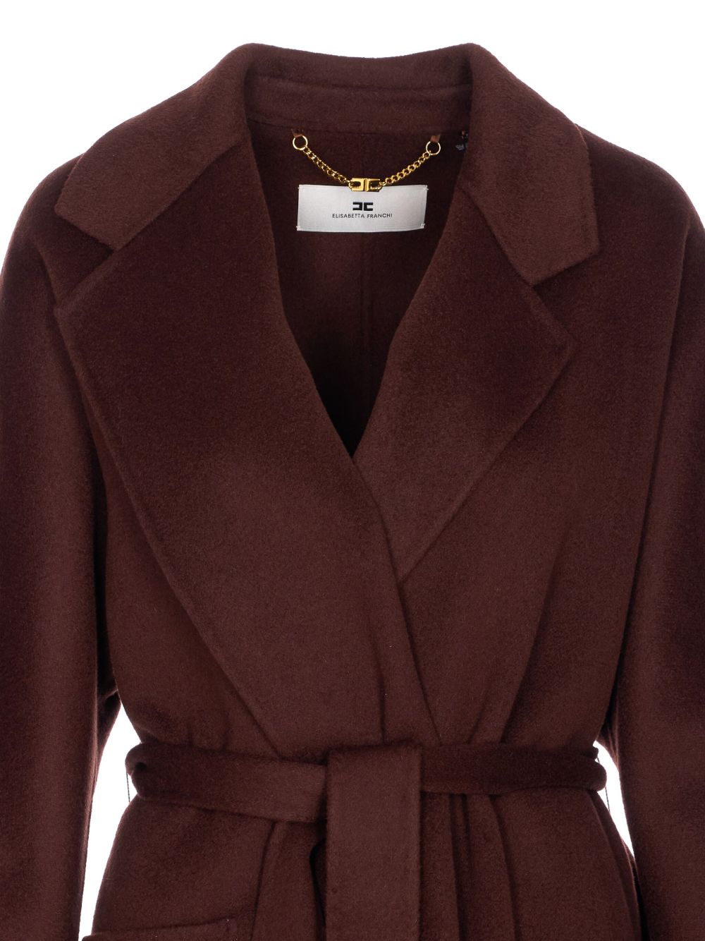 Elisabetta Franchi Brown Wool Coat