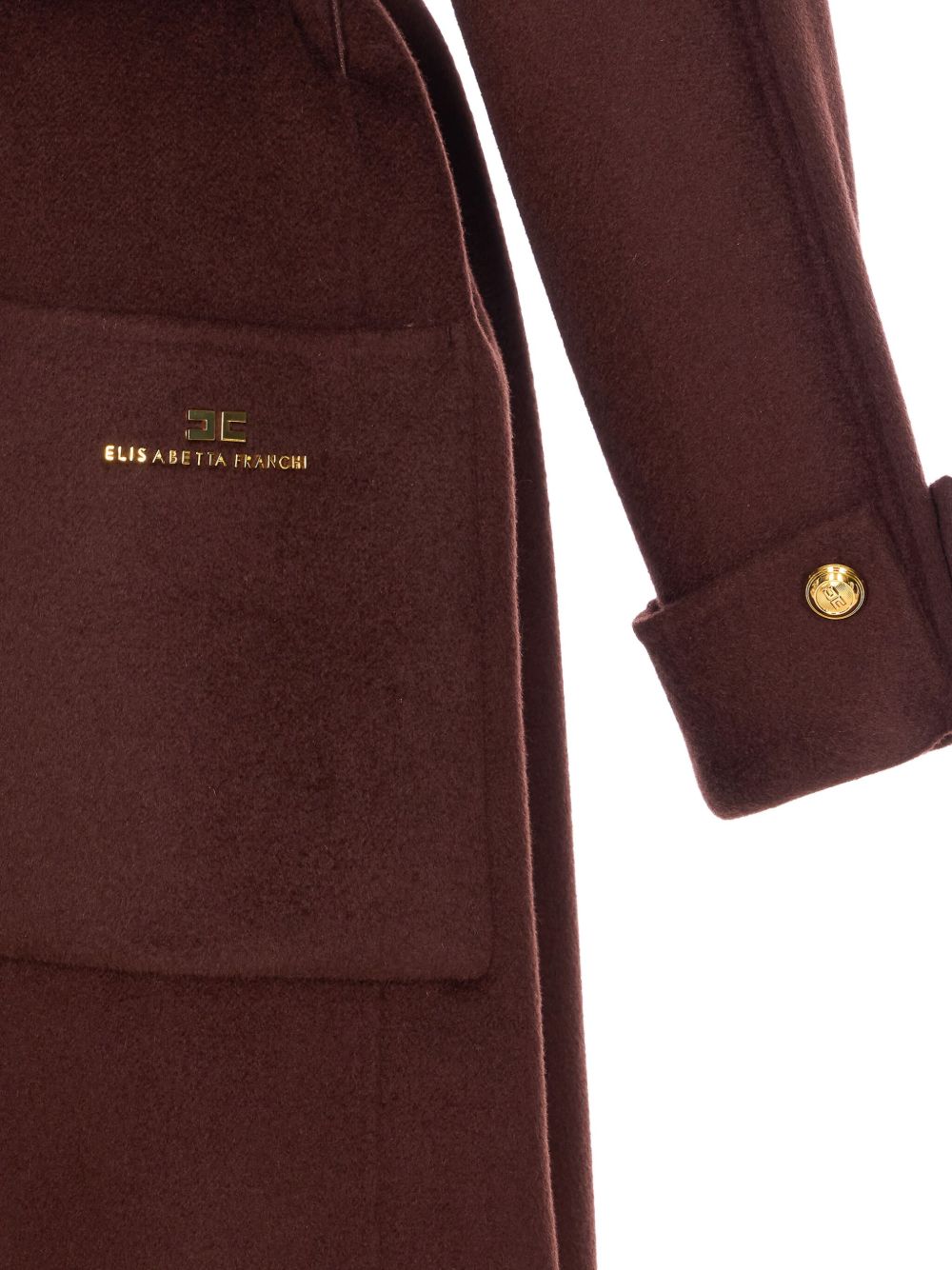 Elisabetta Franchi Brown Wool Coat