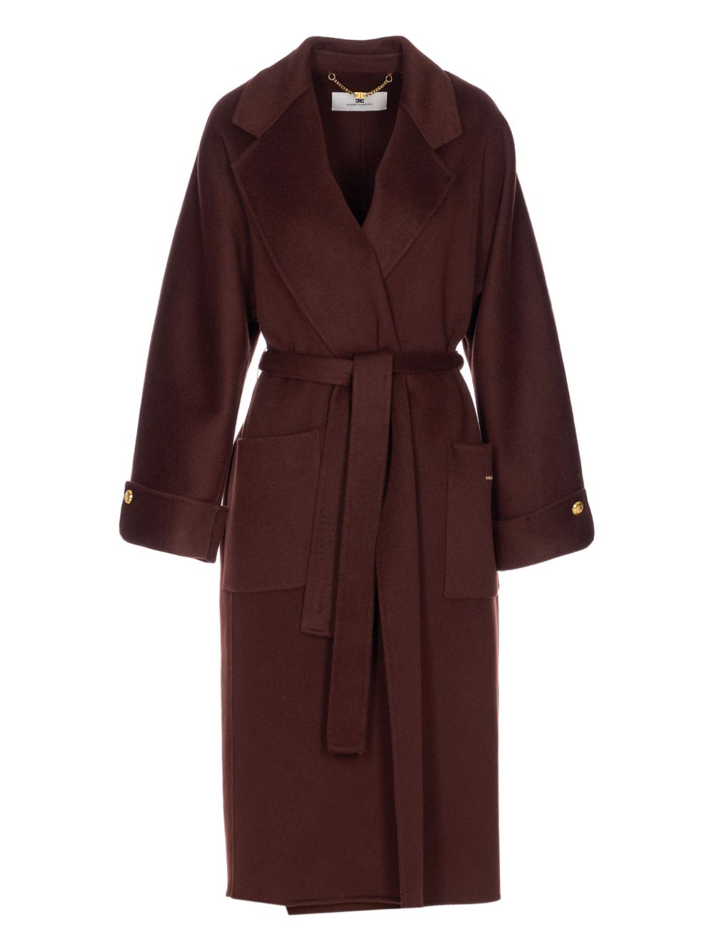 Elisabetta Franchi Brown Wool Coat