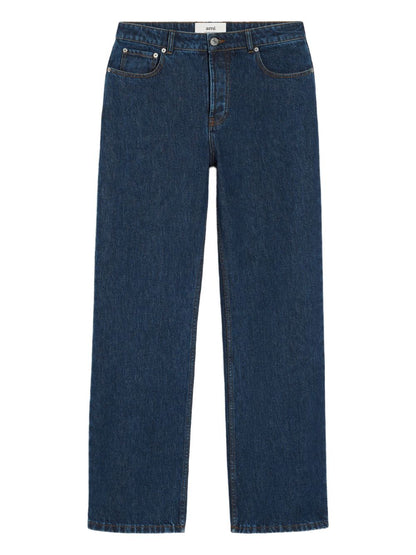 Ami Paris Blue Denim Jeans — Wide‑Leg Comfort