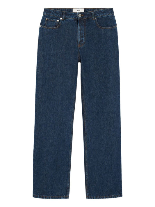 Ami Paris Blue Denim Jeans — Wide‑Leg Comfort