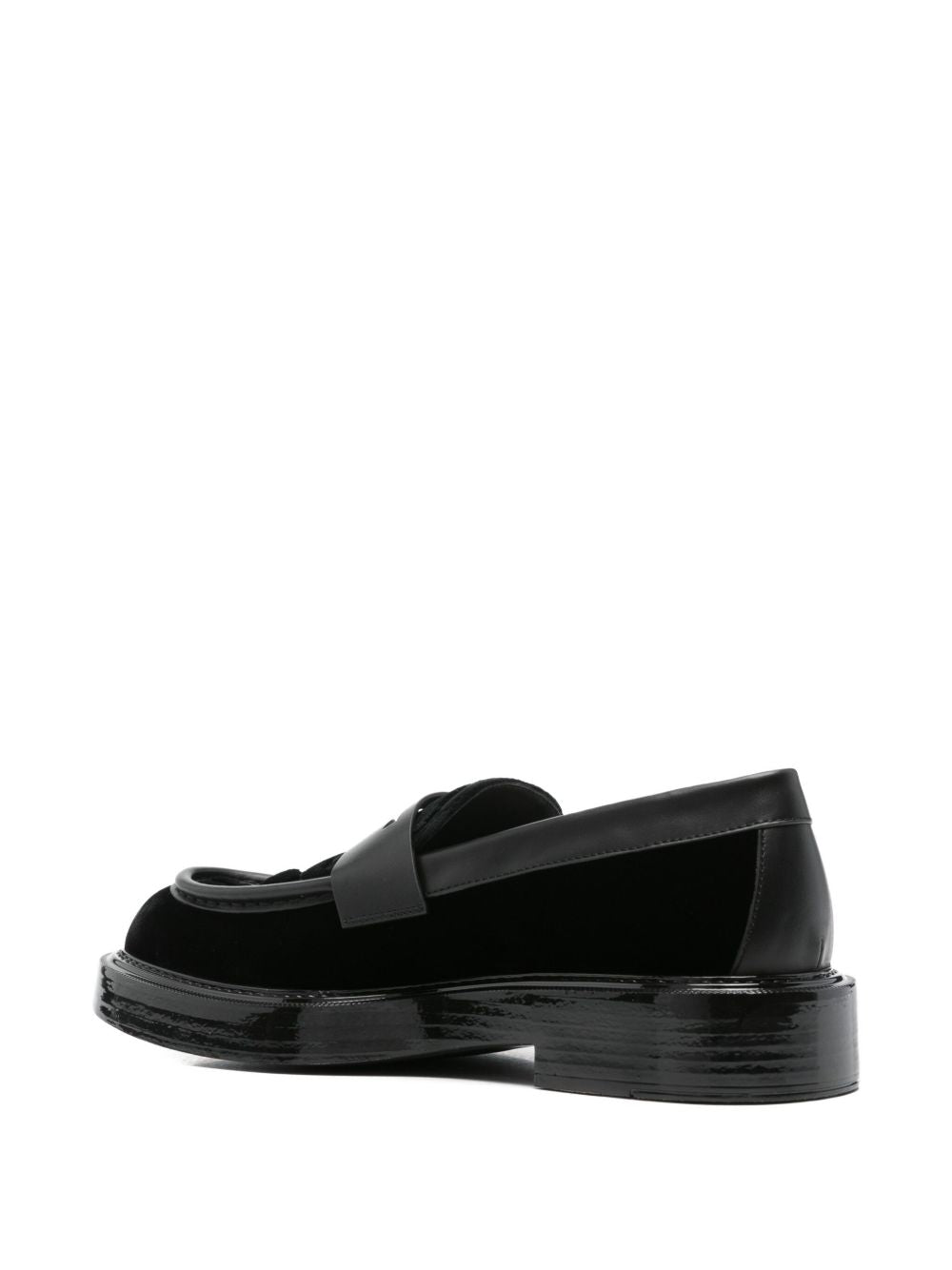Emporio Armani Black Leather Moccasins