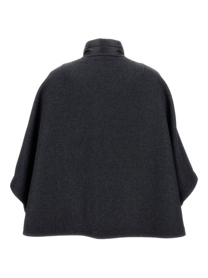 Fay Black Women's Jacket — Reversible Cape Elegance