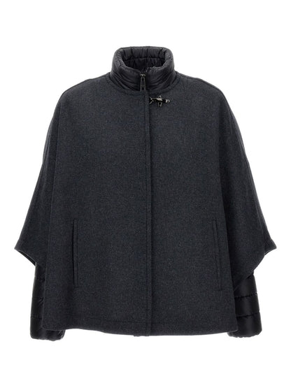 Fay Black Women's Jacket — Reversible Cape Elegance