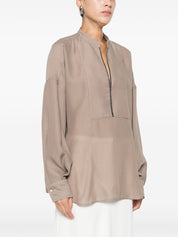 Brunello Cucinelli Camel Silk Shirt