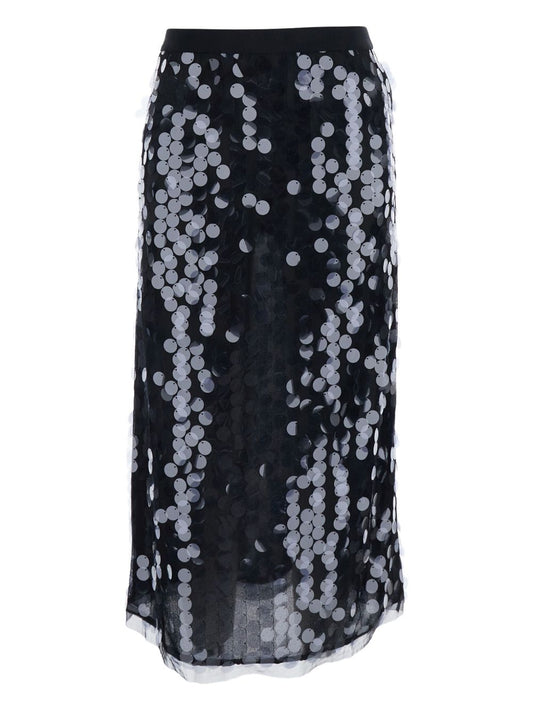 Semicouture Black Sequin Skirt — Midi Elegance