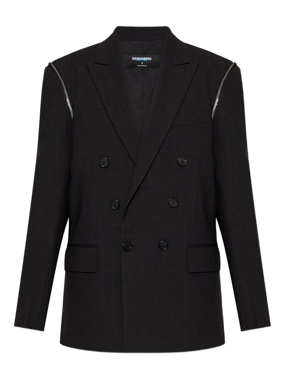 Dsquared2 Grey Jackets — Women's Double-Breasted Wool