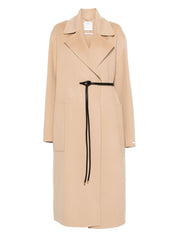 Camel Virgin Wool Belted Coat — SPORTMAX PRE