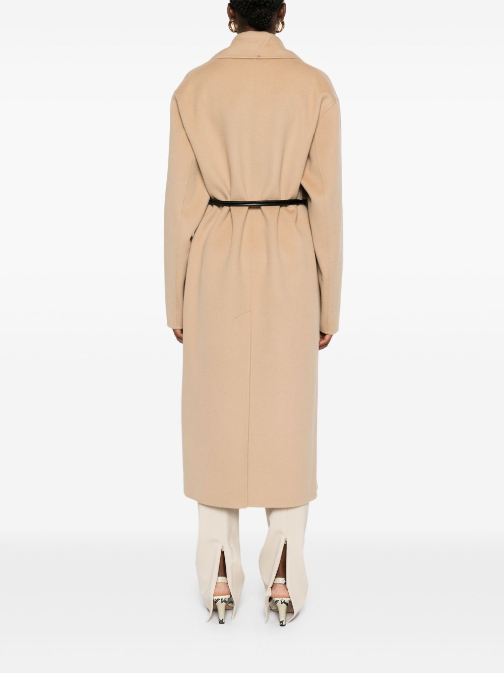 Camel Virgin Wool Belted Coat — SPORTMAX PRE