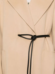 Camel Virgin Wool Belted Coat — SPORTMAX PRE