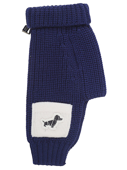 Blue Wool Knit Dog Sweater — POLDO DOG COUTURE