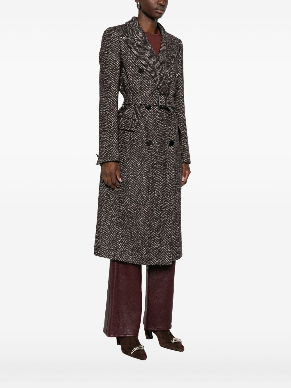 Tagliatore Black Wool Coat — Tailored Double‑Breasted Elegance