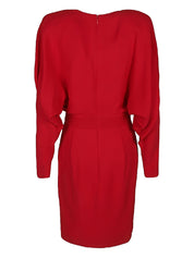 Alexandre Vauthier Dresses Red — Plunging V‑Neck Evening Dress