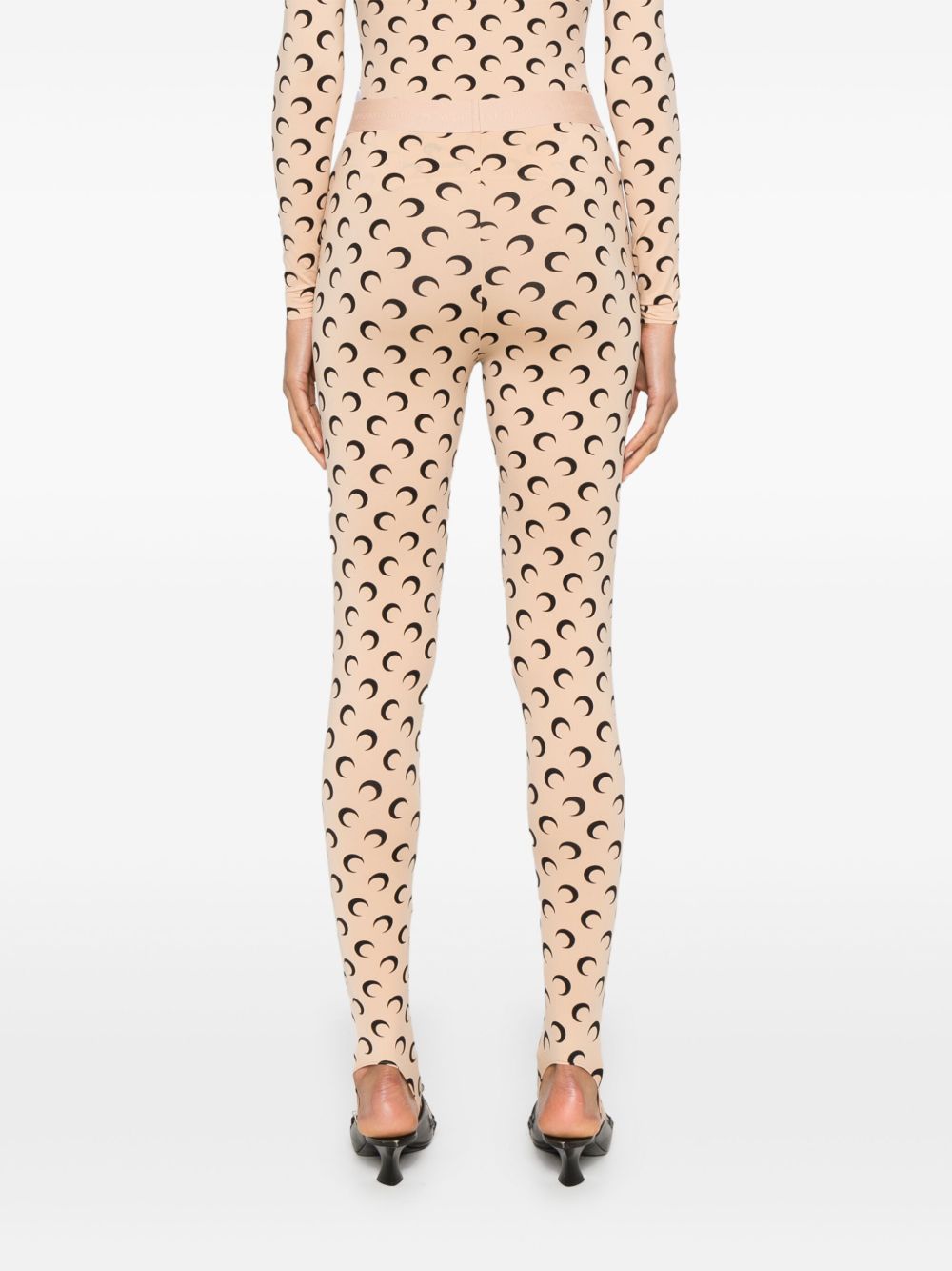 Marine Serre Fuseaux Moon Recycled-Jersey Leggings Black