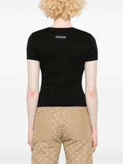 Marine Serre Moon Logo T-Shirt in Black Cotton