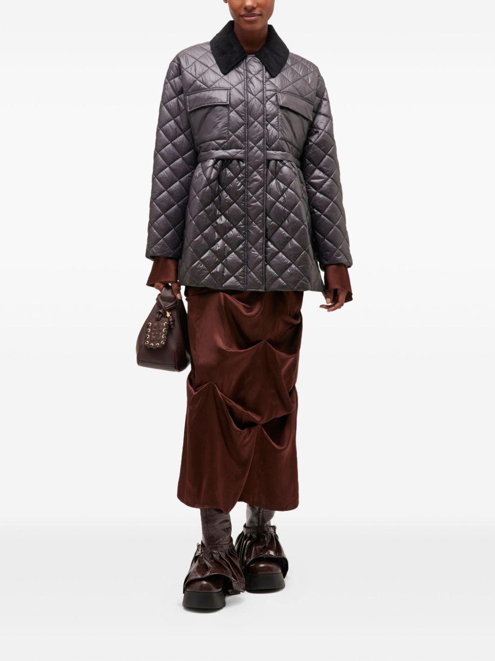 Ganni Grey Wool Coat