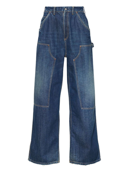 Maison Margiela Blue Denim Jeans — Wide‑Leg, Panelled Design